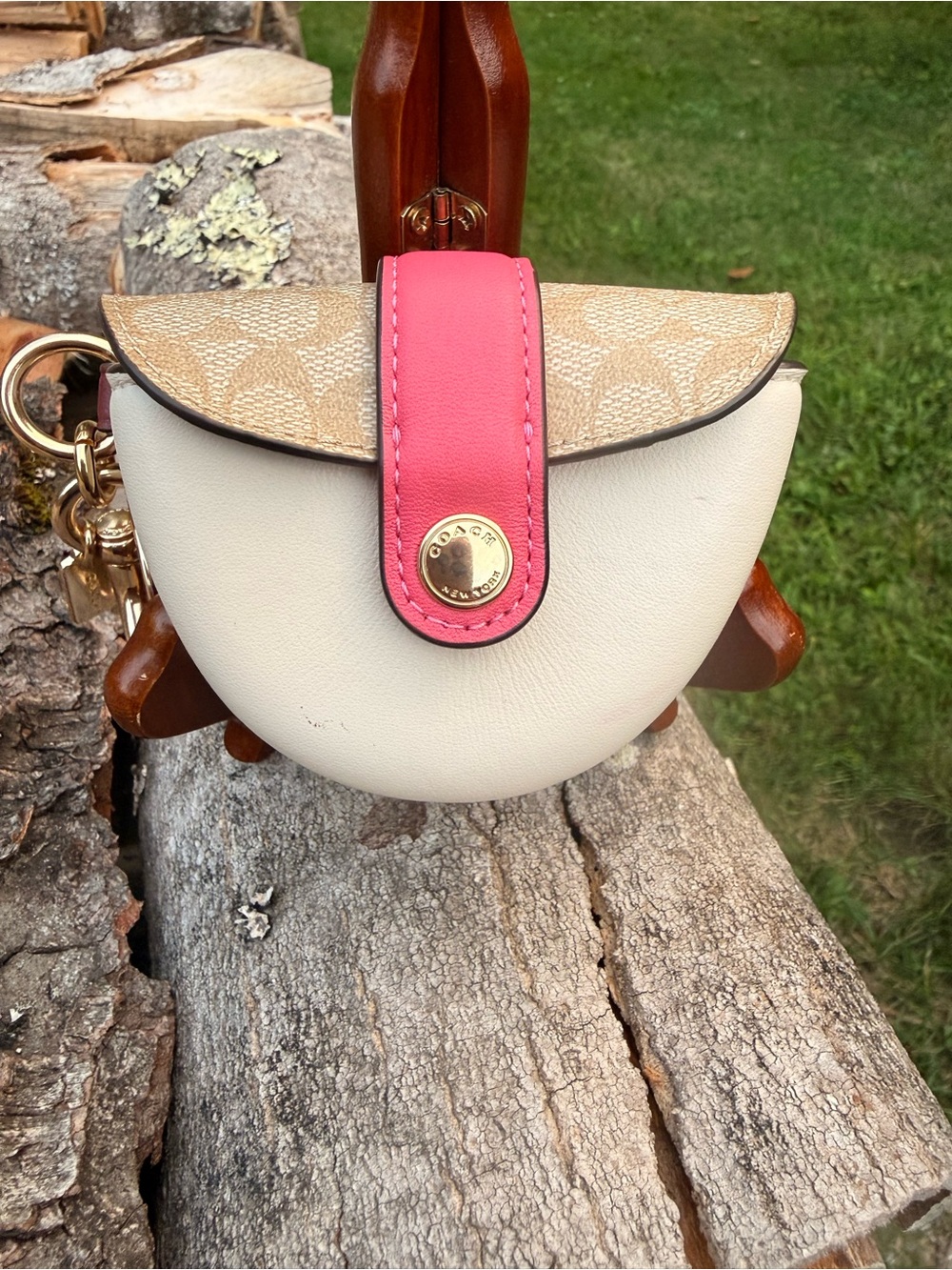 Coach mini saddle bag charm